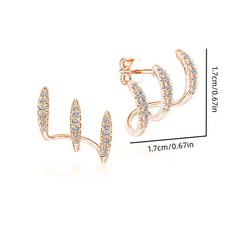 Brinco Feminino Garras de Tridente com Zircônias