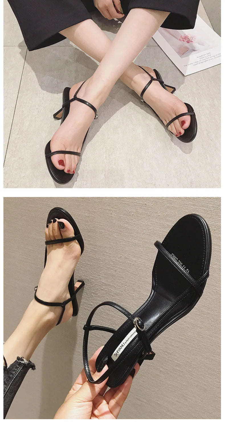 2024 verão sandálias baixas mulher terno de couro feminino bege sapatos femininos salto alto de salto baixo preto conforto novo stiletto meninas fas