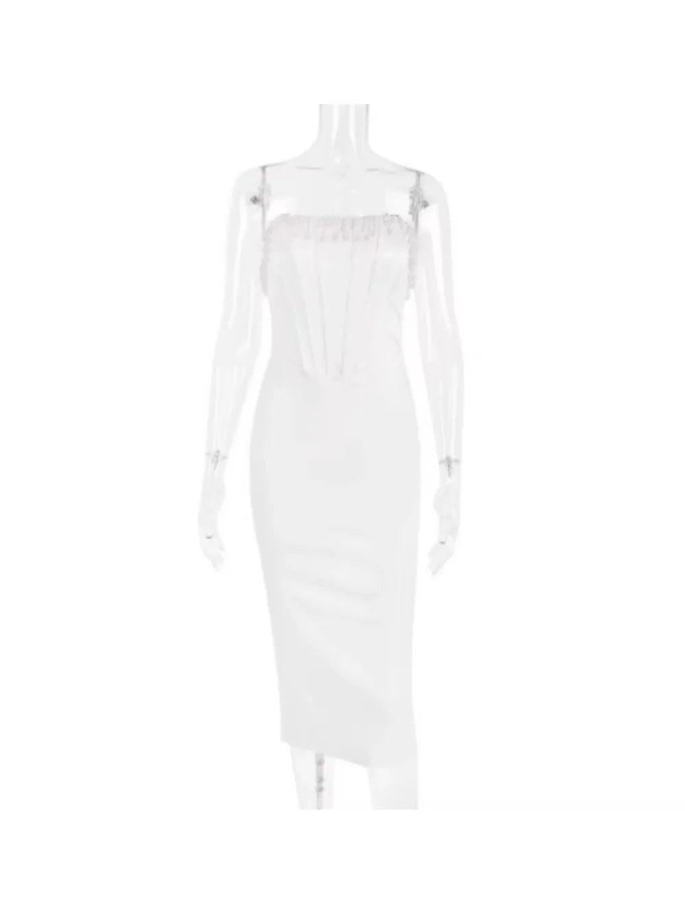 Vestido Tomara que Caia com Franjas Elegante