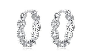 Brinco Argola Feminina Trançadas Cravejada de Zircônias