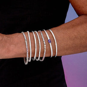 Bracelete Feminino Articulado de Carré de Zircônias