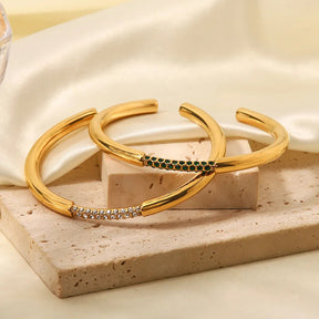 Bracelete Feminino Banhado a Ouro 18K com Zircônias