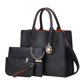 Bolsa em Couro Genuino + 2 Carteiras de Brinde - Luvy Premium