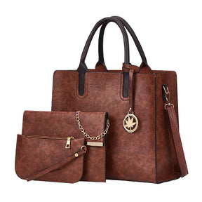 Bolsa em Couro Genuino + 2 Carteiras de Brinde - Luvy Premium