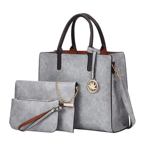 Bolsa em Couro Genuino + 2 Carteiras de Brinde - Luvy Premium