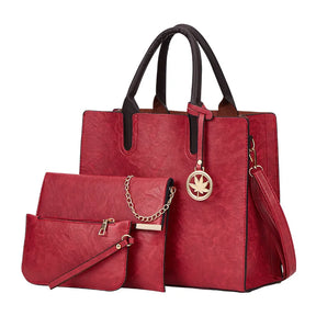 Bolsa em Couro Genuino + 2 Carteiras de Brinde - Luvy Premium