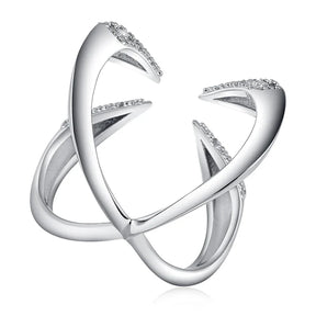 Anel Ajustável Feminino Garras de Águia e Zircônias