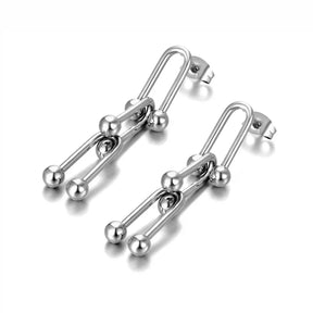 Brinco Feminino de Elos com Esferas