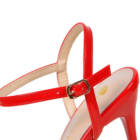 Mulheres 10.5cm sandálias de salto alto senhora metálico cinza couro patente stripper tornozelo cinta sandles casamento fetiche boate sapatos