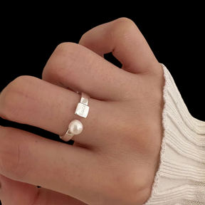 Anel Ajustável Feminino Luck com Pérola
