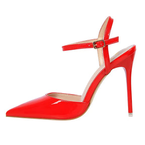 Mulheres 10.5cm sandálias de salto alto senhora metálico cinza couro patente stripper tornozelo cinta sandles casamento fetiche boate sapatos