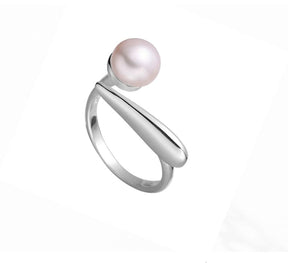 Anel Ajustável Feminino Ponta com Pérola