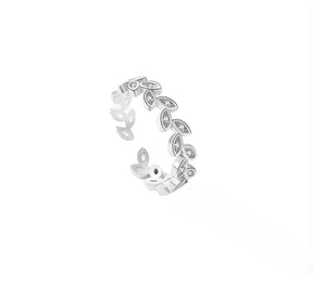 Anel Feminino Ajustável Pequenas Pétalas com Zircônia