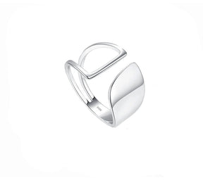 Anel Feminino Ajustável Assimétrico Liso Vazado