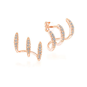 Brinco Feminino Garras de Tridente com Zircônias
