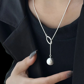 Colar Feminino Snake com Esfera Fosca