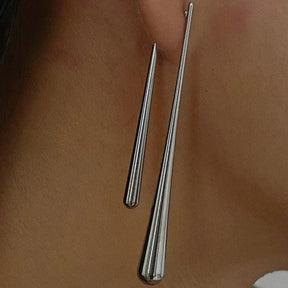 Brinco Gotas Feminino Comprida e Gota Curta