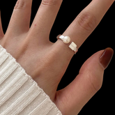 Anel Ajustável Feminino Luck com Pérola