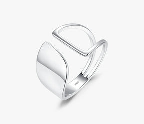 Anel Feminino Ajustável Assimétrico Liso Vazado