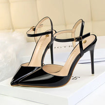 Mulheres 10.5cm sandálias de salto alto senhora metálico cinza couro patente stripper tornozelo cinta sandles casamento fetiche boate sapatos