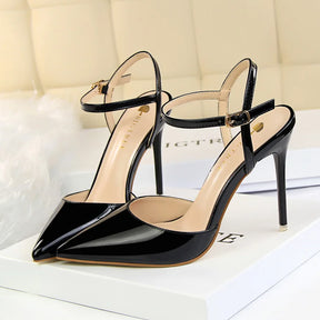 Mulheres 10.5cm sandálias de salto alto senhora metálico cinza couro patente stripper tornozelo cinta sandles casamento fetiche boate sapatos