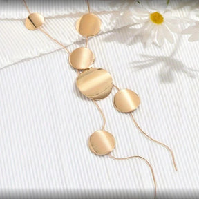 Moda na europa e nos estados unidos temperamento grande peça redonda colar longo personalidade feminina simples clavícula corrente