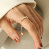 Anel Ajustável Feminino Maleável Pérolas de Água Doce
