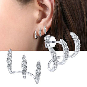 Brinco Feminino Garras de Tridente com Zircônias