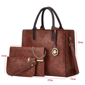 Bolsa em Couro Genuino + 2 Carteiras de Brinde - Luvy Premium