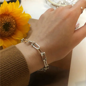 Pulseira Feminina de Elos com Esferas