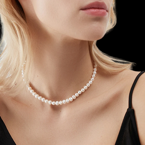 Colar Feminino de Pérolas de Água Doce Naturais (Barroca)