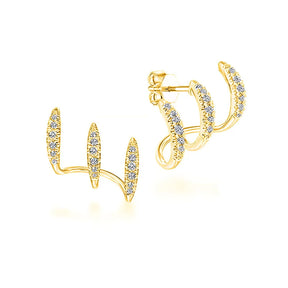 Brinco Feminino Garras de Tridente com Zircônias