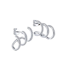 Brinco Feminino Tridente Zircônias