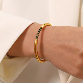 Bracelete Feminino Banhado a Ouro 18K com Zircônias