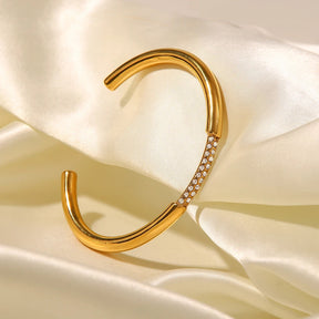 Bracelete Feminino Banhado a Ouro 18K com Zircônias
